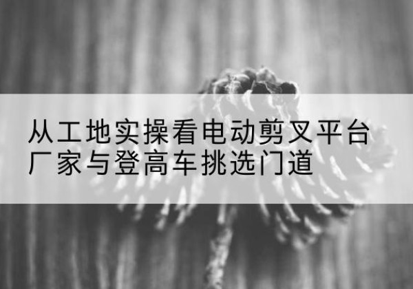 洞口电动剪叉升降平台厂家-从工地实操看电动剪叉平台厂家与登高车挑选门道